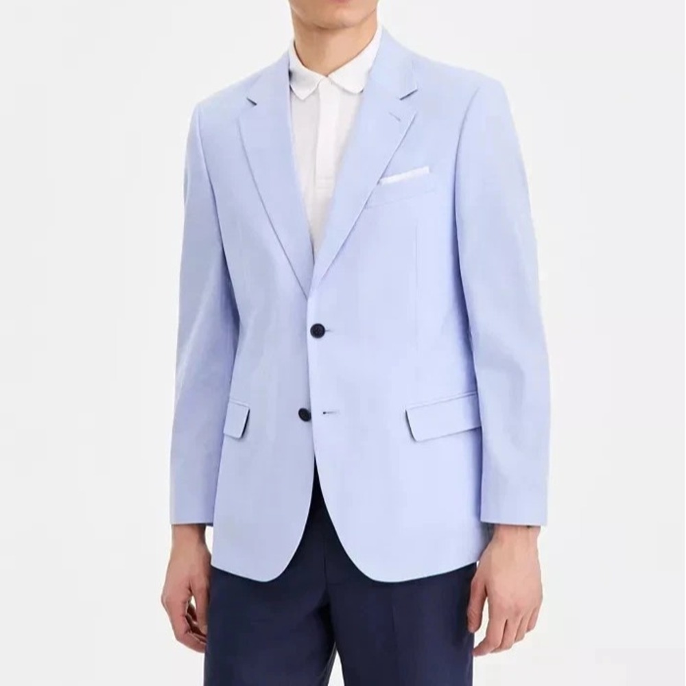 Nautica Men's Modern Fit Cotton Sport Coat 42R Light Blue Solid